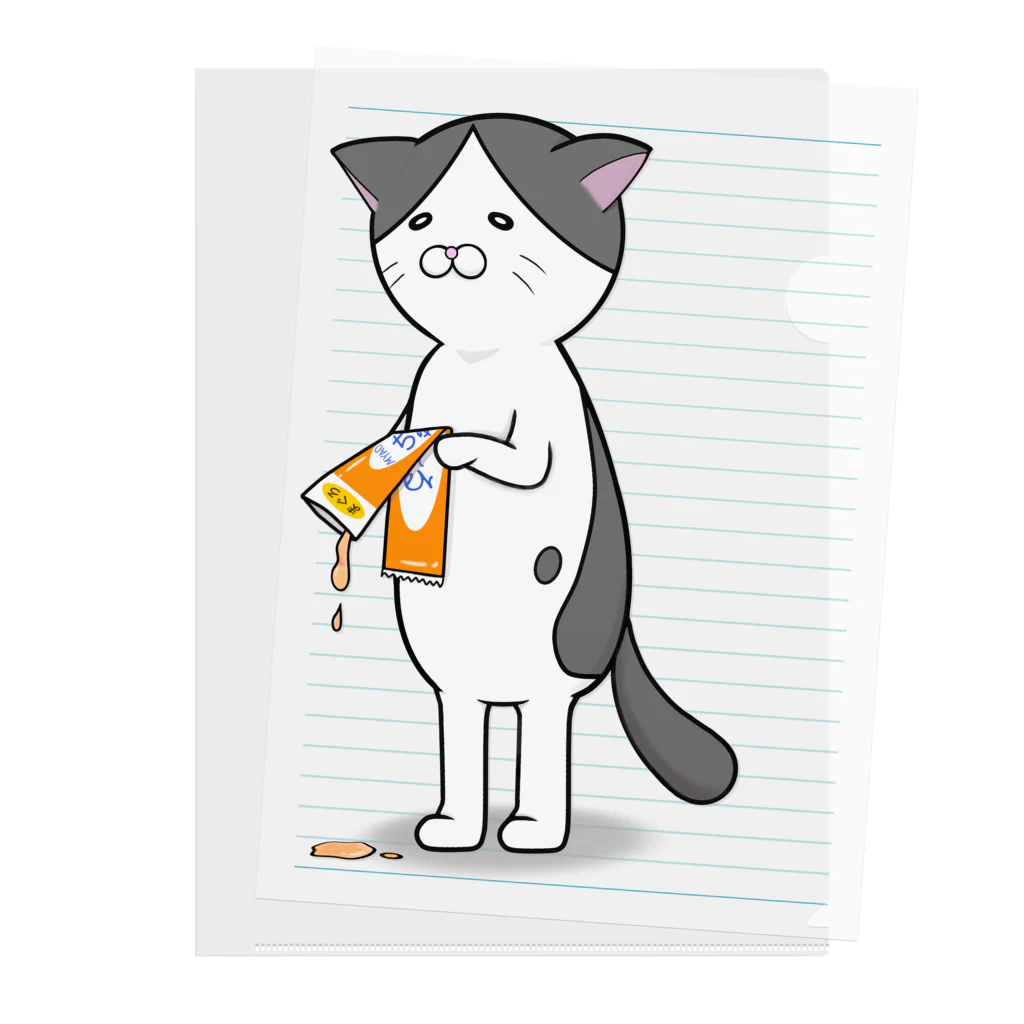 ももねこのしょんぼり猫 Clear File Folder