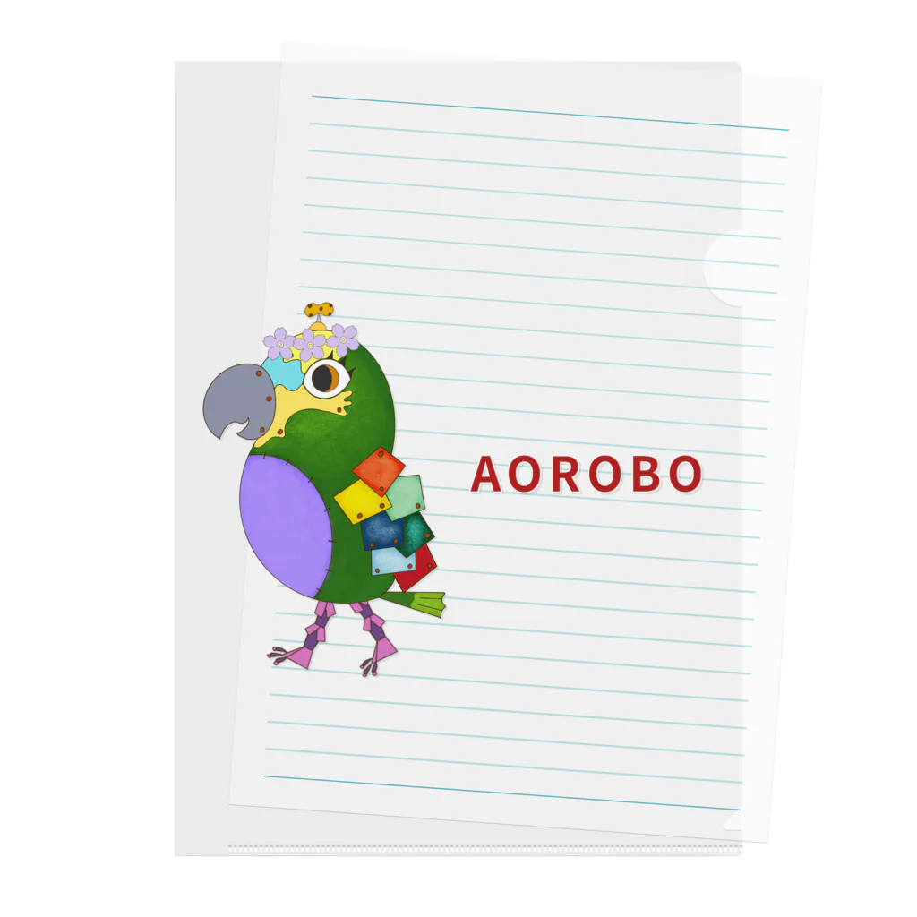 ねこぜや のROBOBO アオボウシインコ Clear File Folder