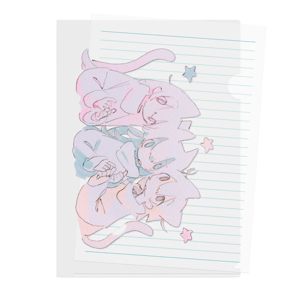 ゆーきんの絵ぐっずのねこんぺいと Clear File Folder