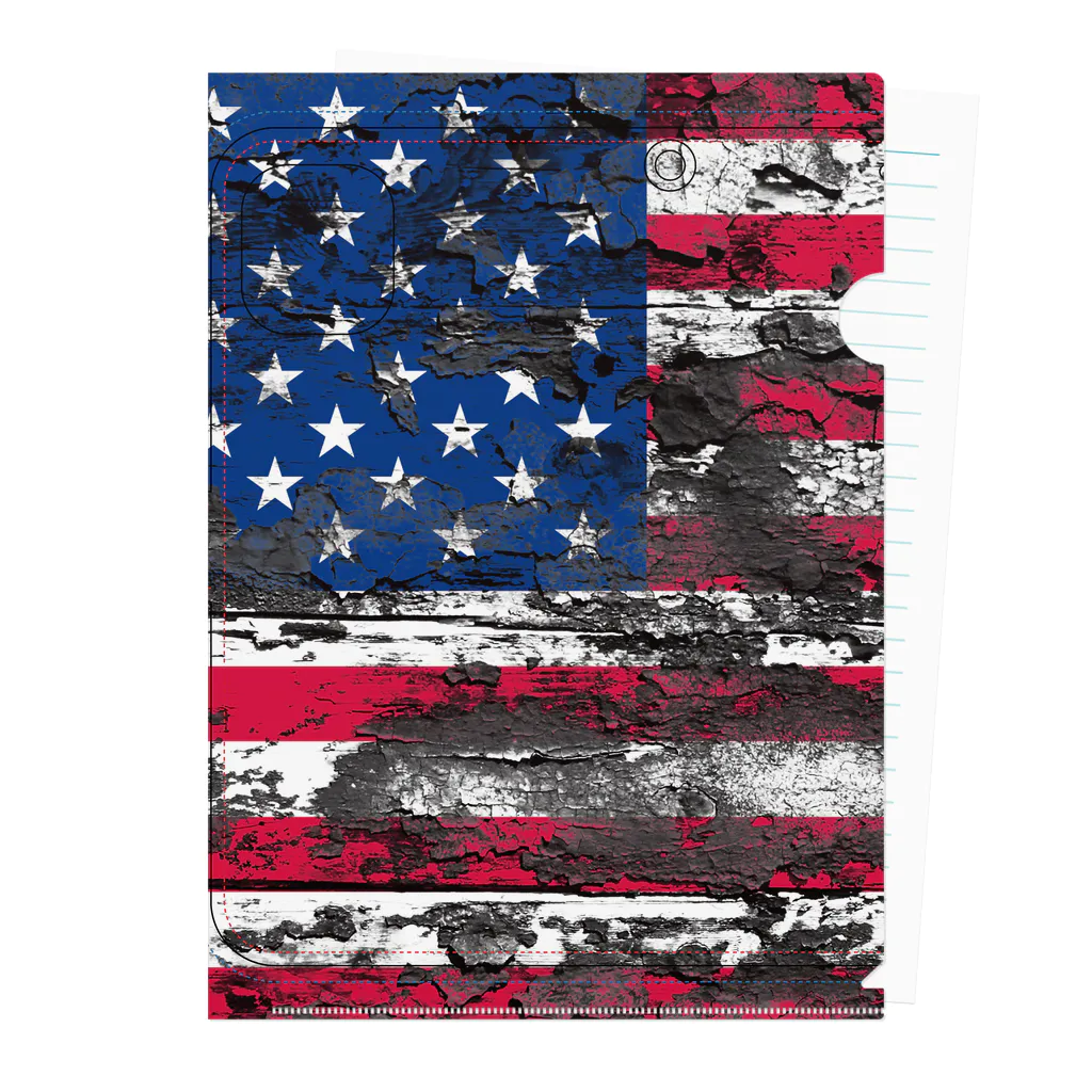 AQ-BECKのGRUNGE-flag_USA クリアファイル