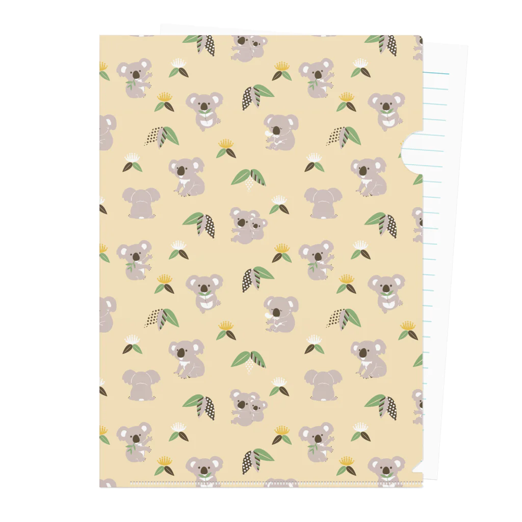 タバタ画房のkoala party -Yellow- Clear File Folder