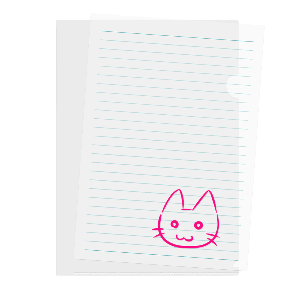 武者小路夕桐のピンク猫 Clear File Folder