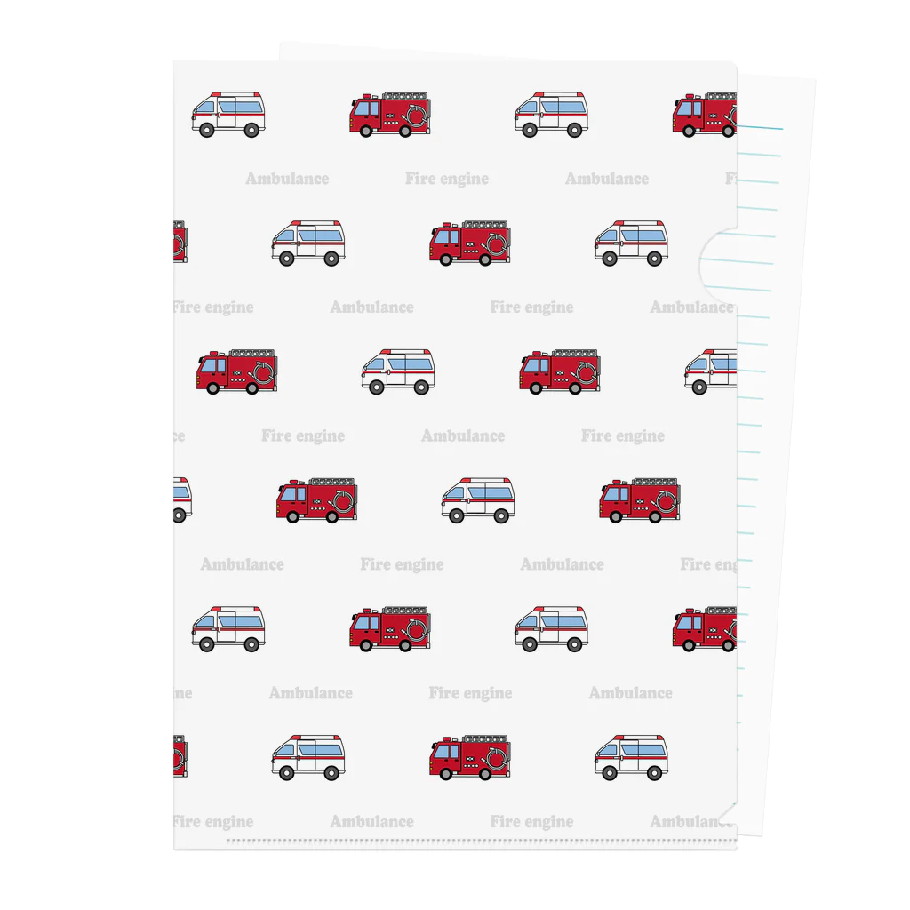 Sorayukiの車シリーズ！消防車＆救急車！！ Clear File Folder