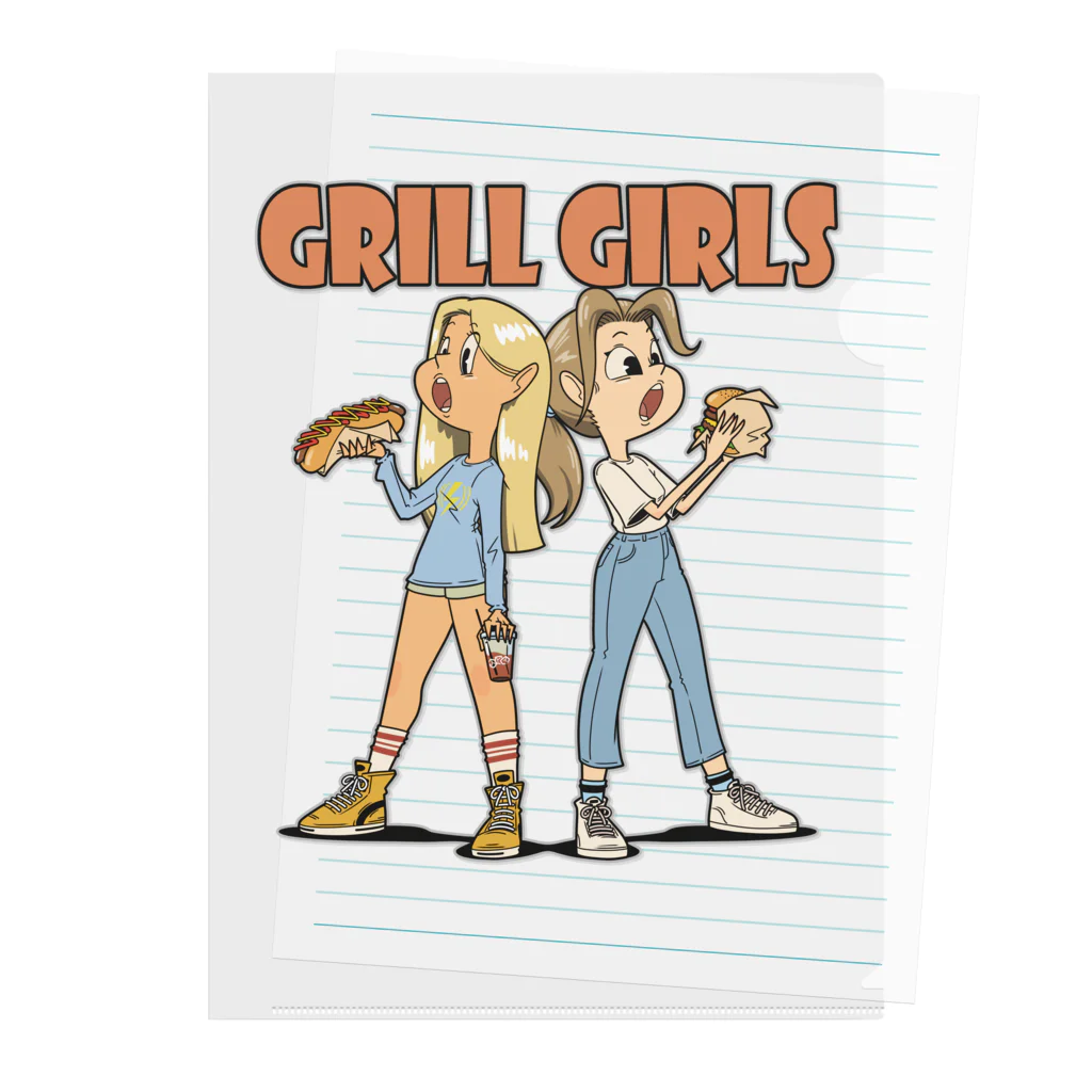 nidan-illustrationの"grill girls" クリアファイル