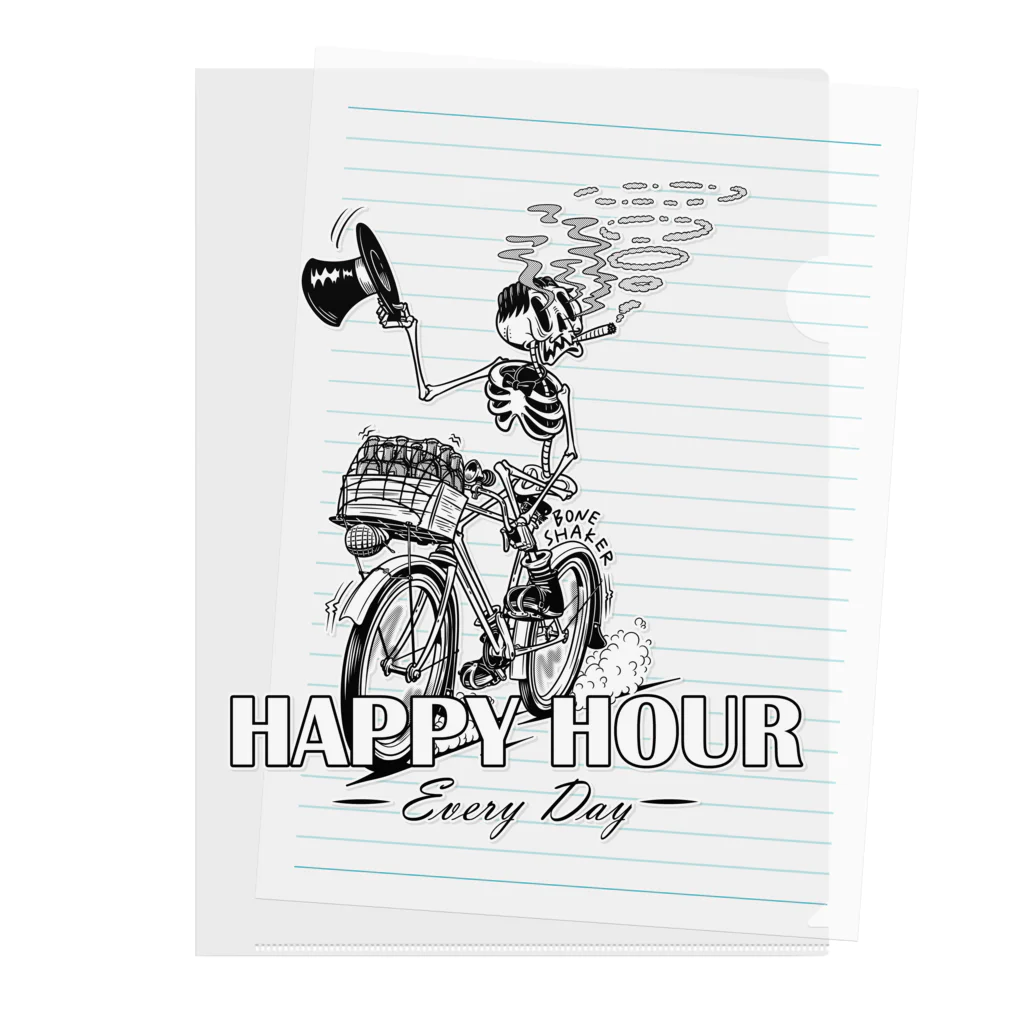 nidan-illustrationの"HAPPY HOUR"(B&W) #1 クリアファイル