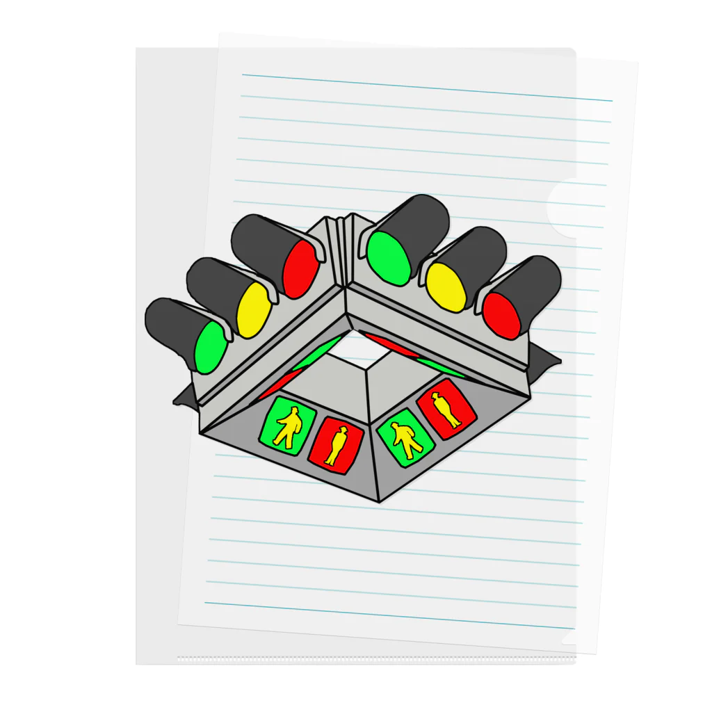 交通信号機等調整準備中のUFO型信号機 クリアファイル