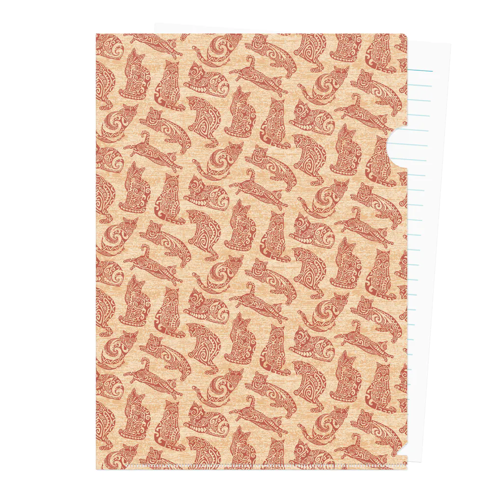 ANANI UKULELEのTahitian Tribal Cat Clear File Folder