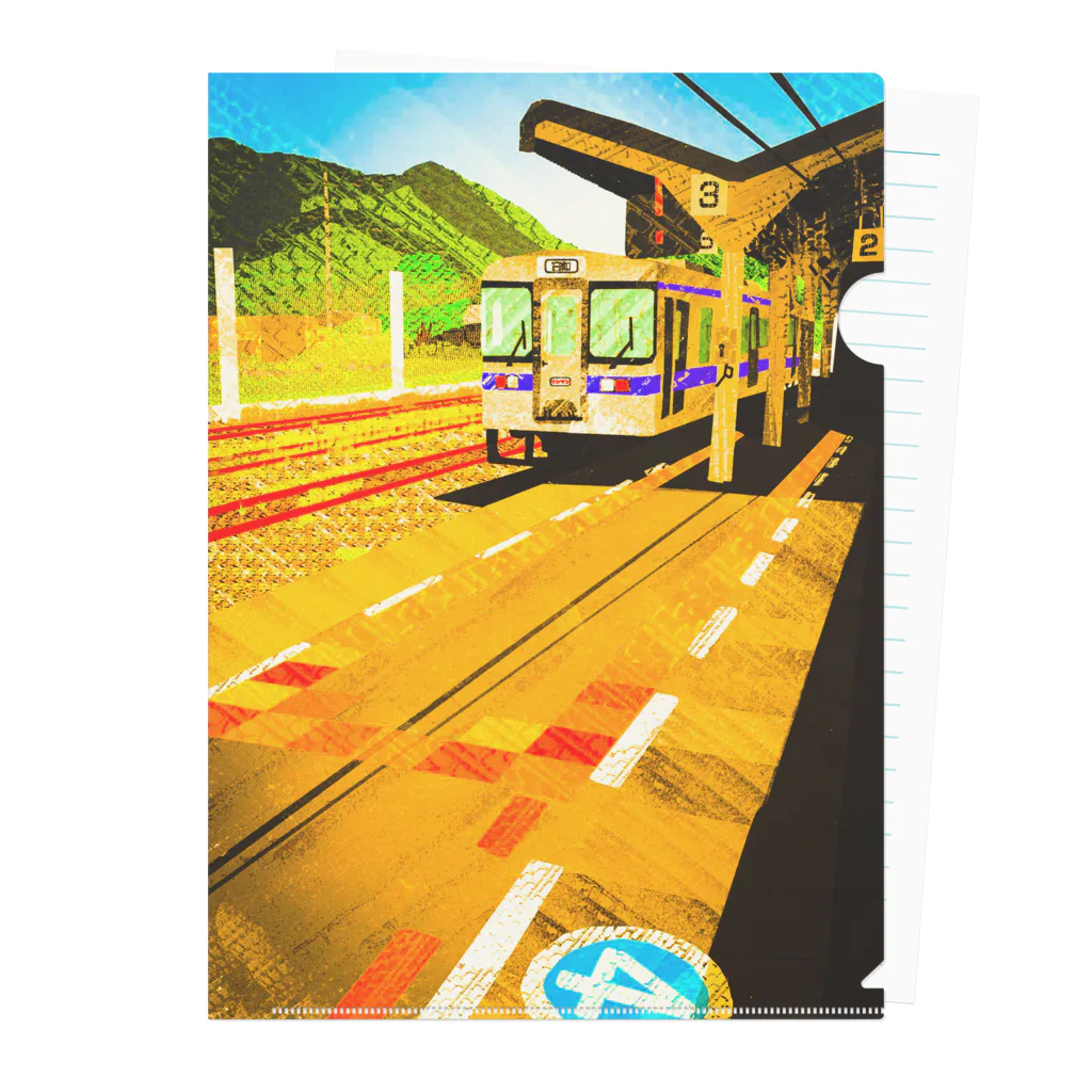 イロアソビの田舎の駅 〜轍〜 Clear File Folder