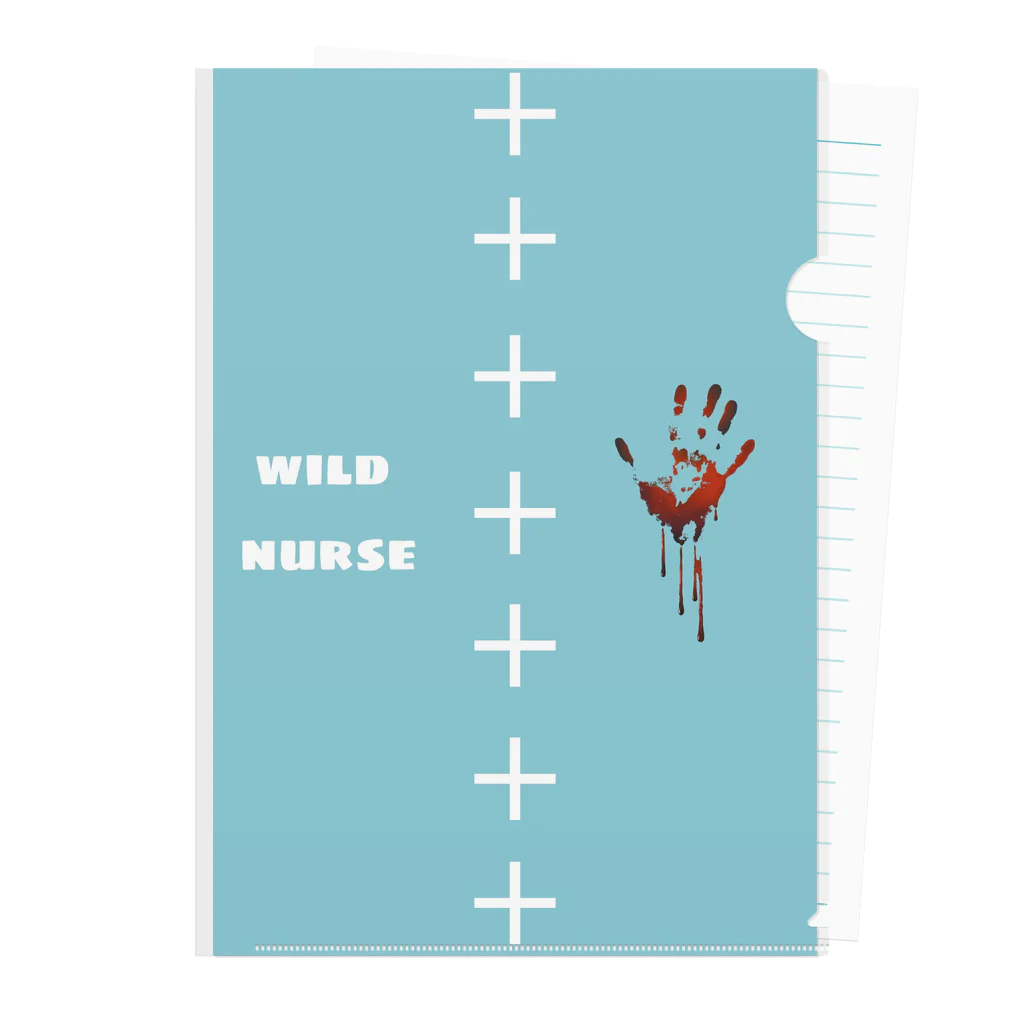 No.9 -number nine- (suzuri支店)のwild nurse シリーズ。Blue Clear File Folder