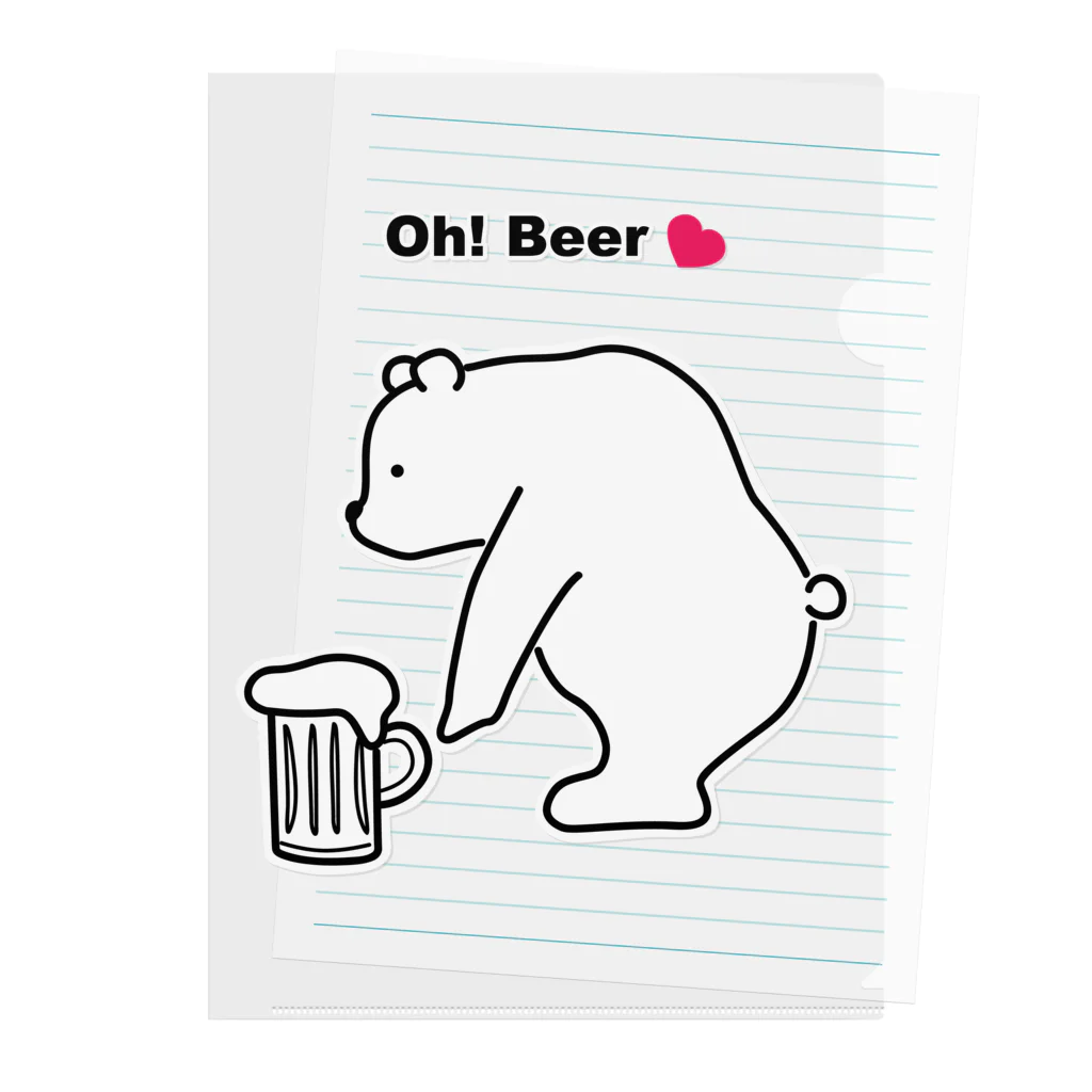 Atelier CのBeerを拾ったBear クリアファイル