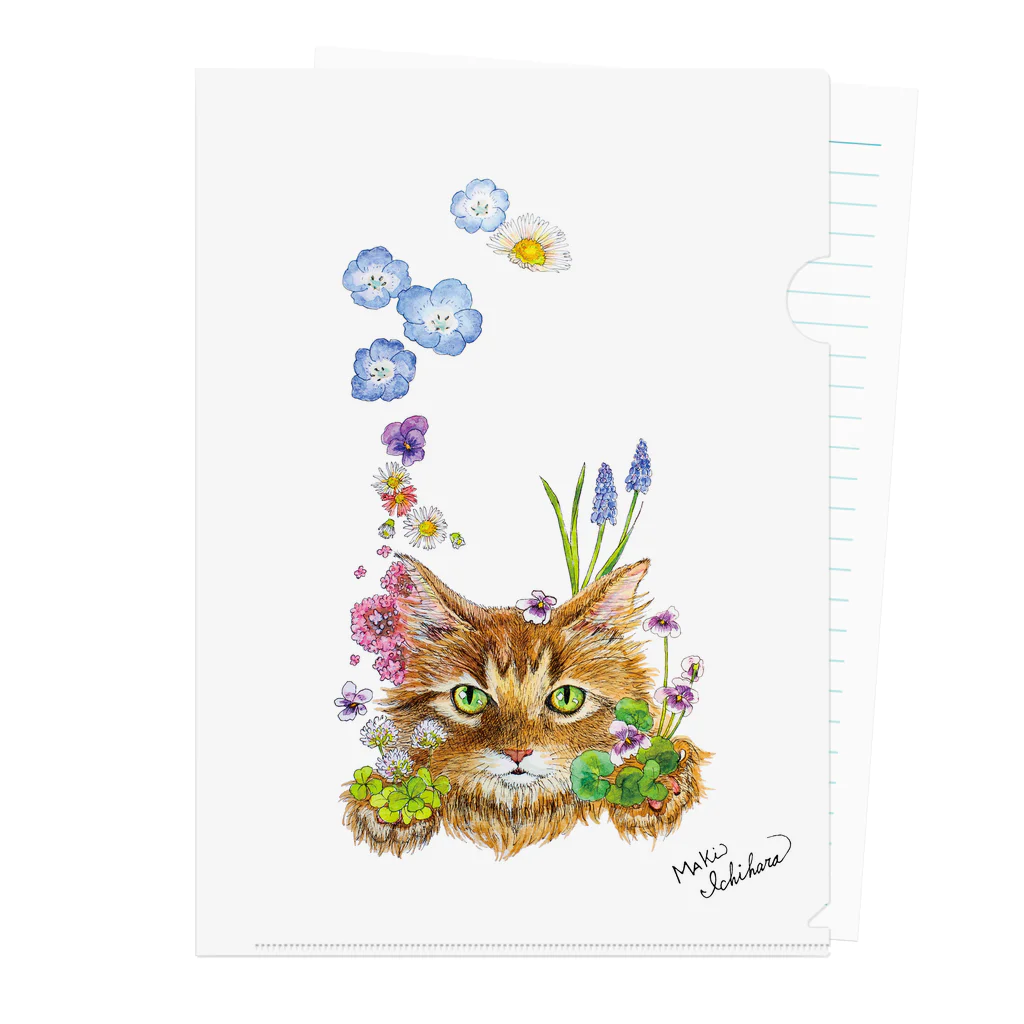 もけけ工房 SUZURI店の花咲かCAT Clear File Folder