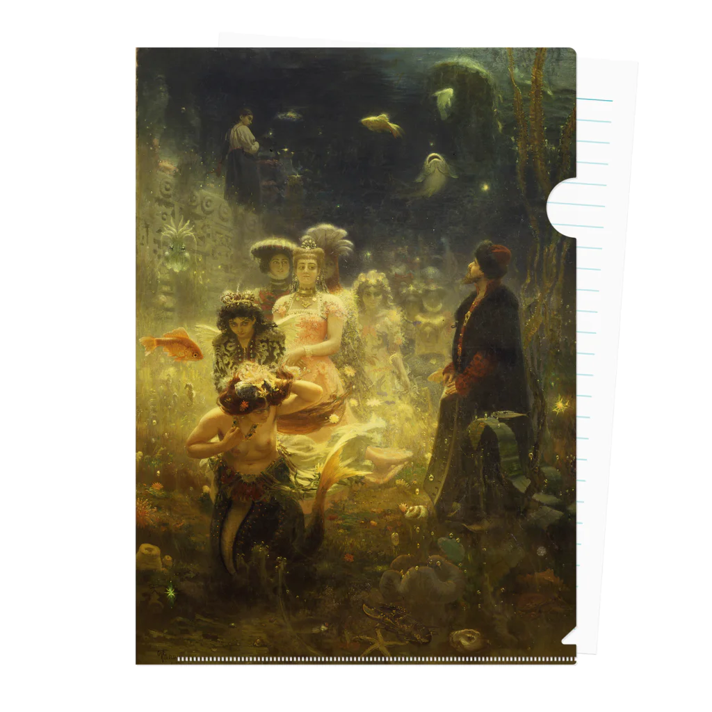 世界の絵画アートグッズのイリヤ・レーピン 《海底の王国でのサドコ》 Clear File Folder