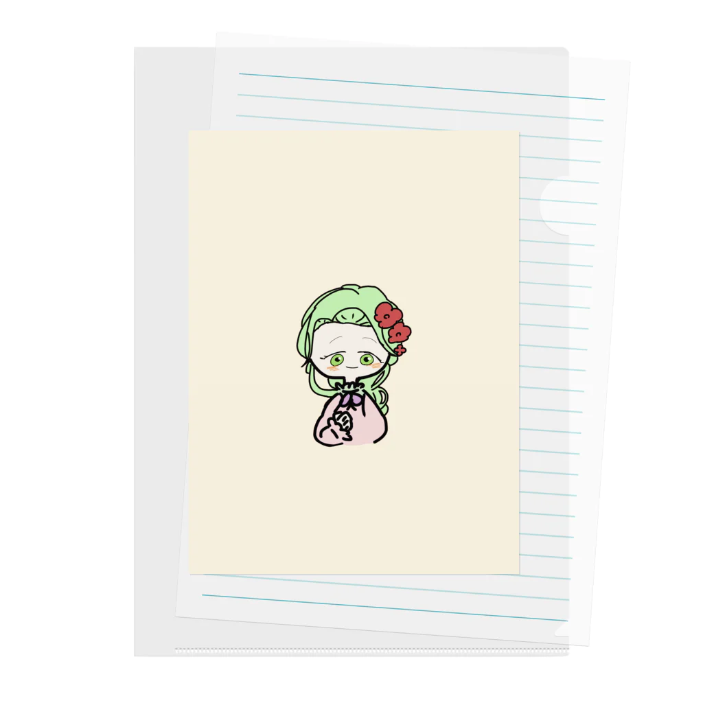 三つ子の部屋の緑の女の子 Clear File Folder