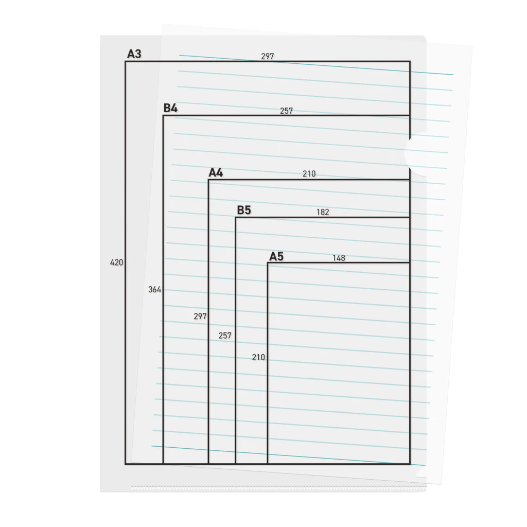 dis_cordの用紙寸法表 Clear File Folder