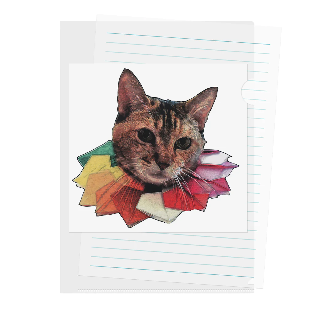 猫の事務所のてっちゃんず Clear File Folder