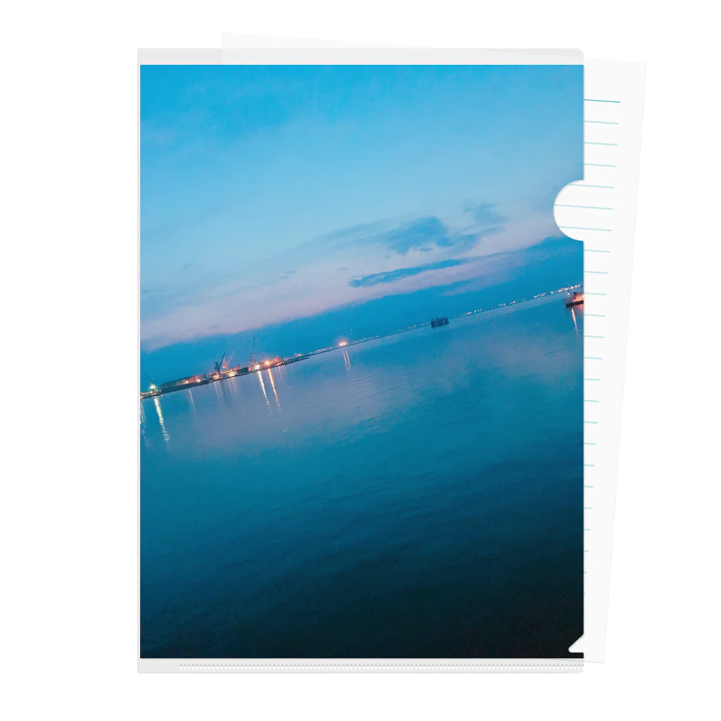 食べ物屋さん。の夕方の海 Clear File Folder