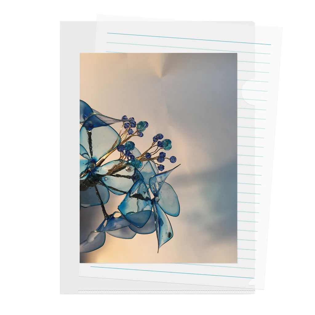 ベースと猫屋の紫陽花 簪 Clear File Folder