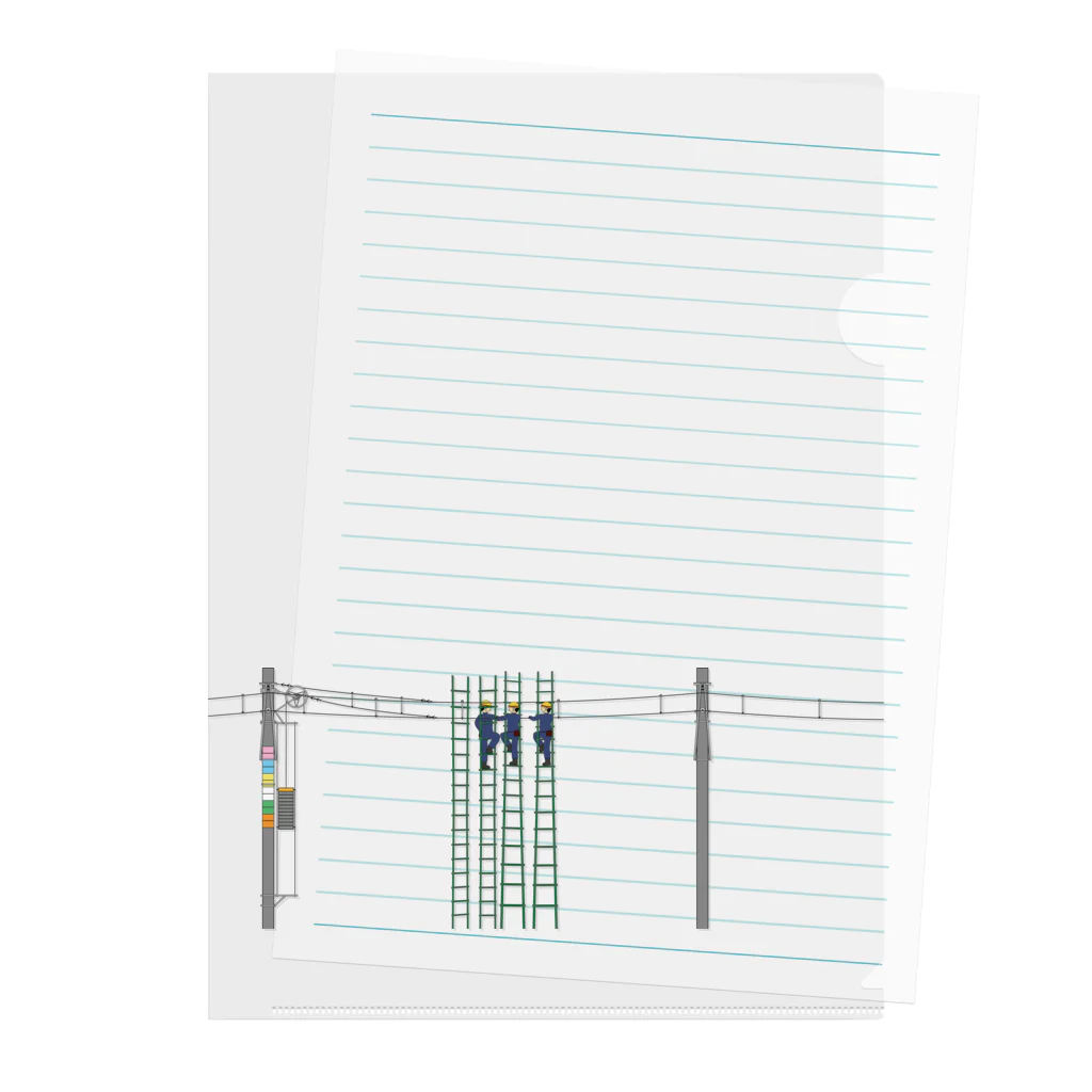 新商品PTオリジナルショップの架線工事中 クリアファイル