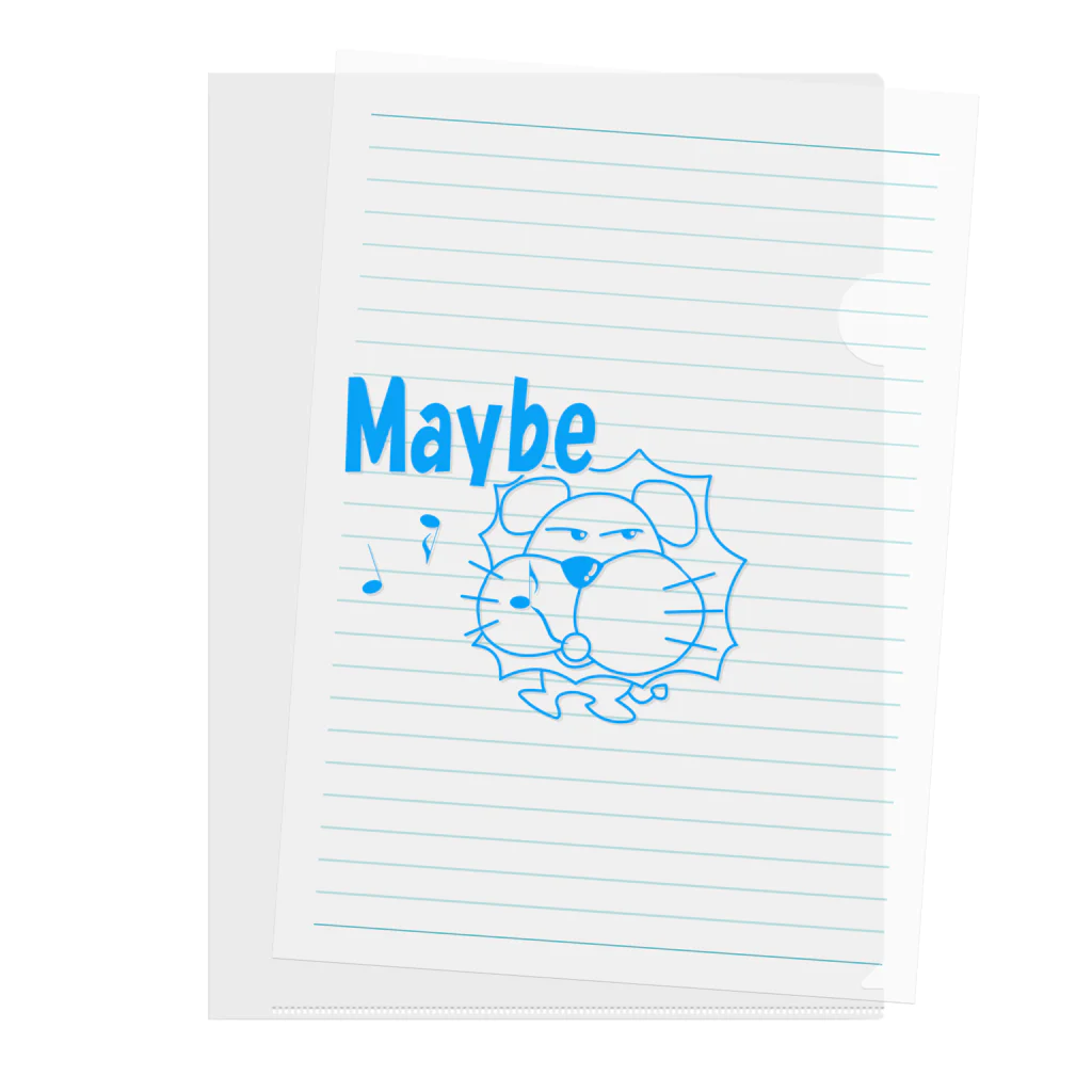 ワン太フルのTシャツ屋さんのライオン君 Maybe ブルー Clear File Folder