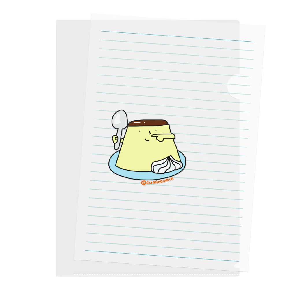 cumincuminのプリンくん(クリーム) Clear File Folder