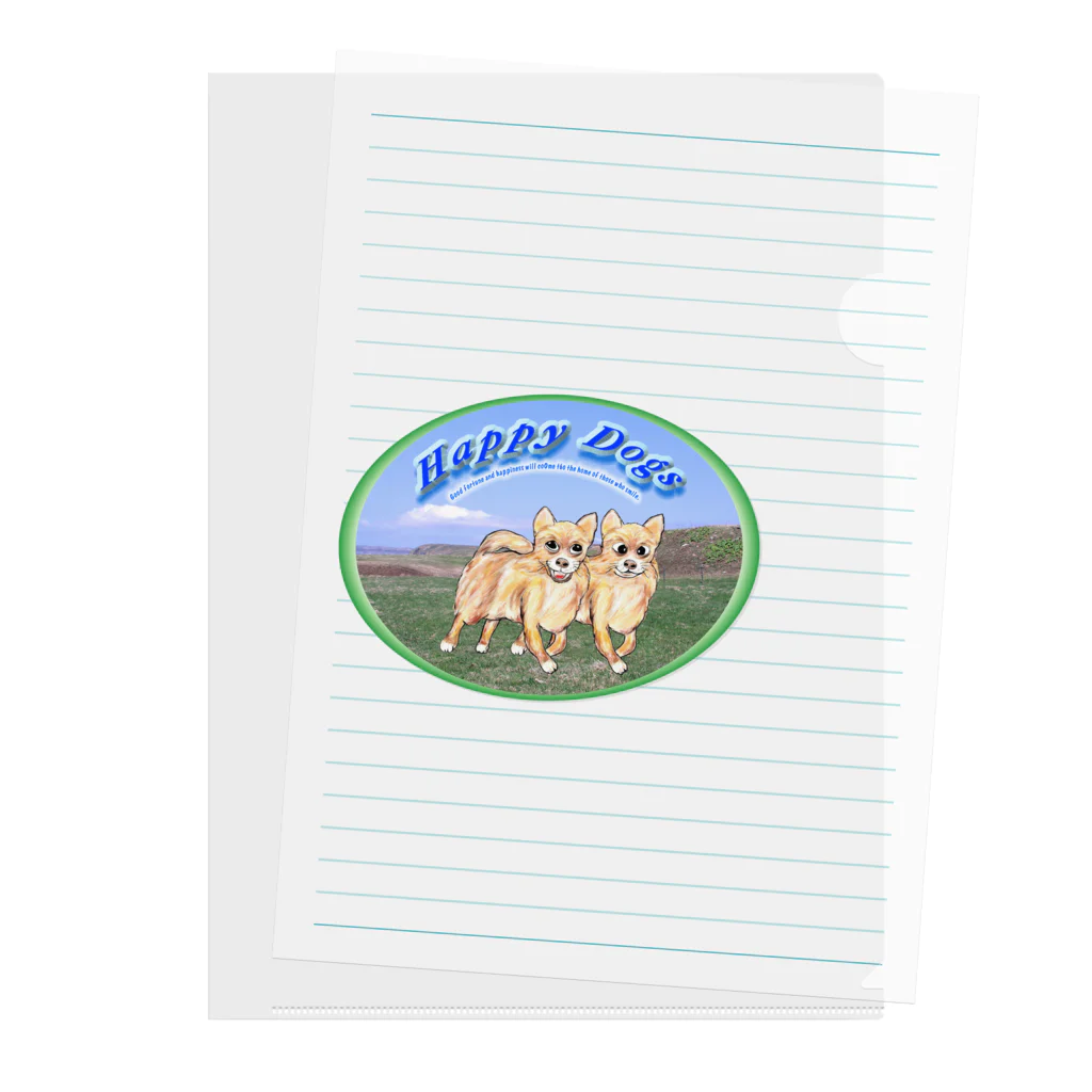 Kigaruyaのkigaruya Happy Dogs 草原 Clear File Folder