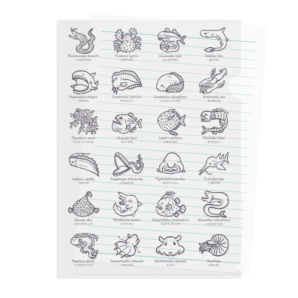 mincruの深海魚図鑑 クリアファイル