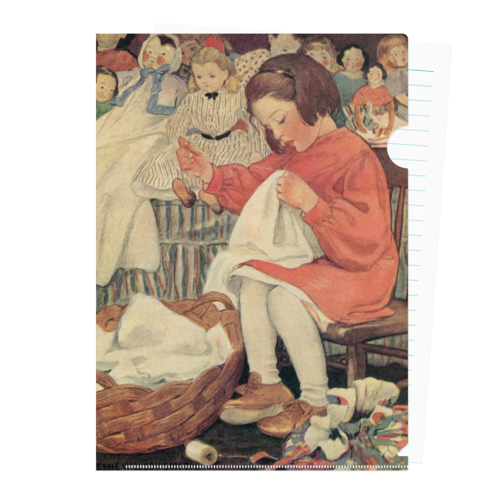 世界の絵画アートグッズのジェシー・ウィルコックス・スミス《小さな働き者》 クリアファイル