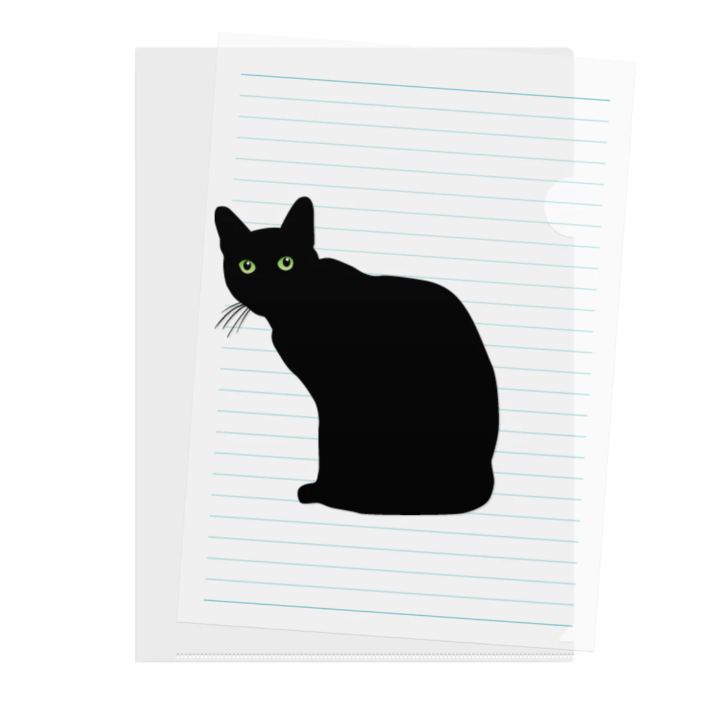 アトリエかのの黒猫　クロネコ　くろねこ Clear File Folder