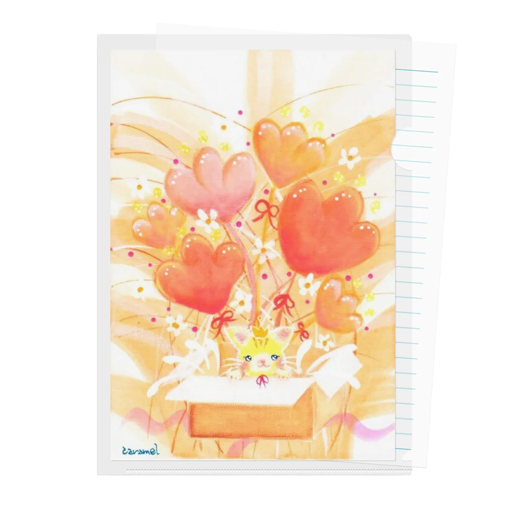 きゃらめる屋のcat prince orange Clear File Folder