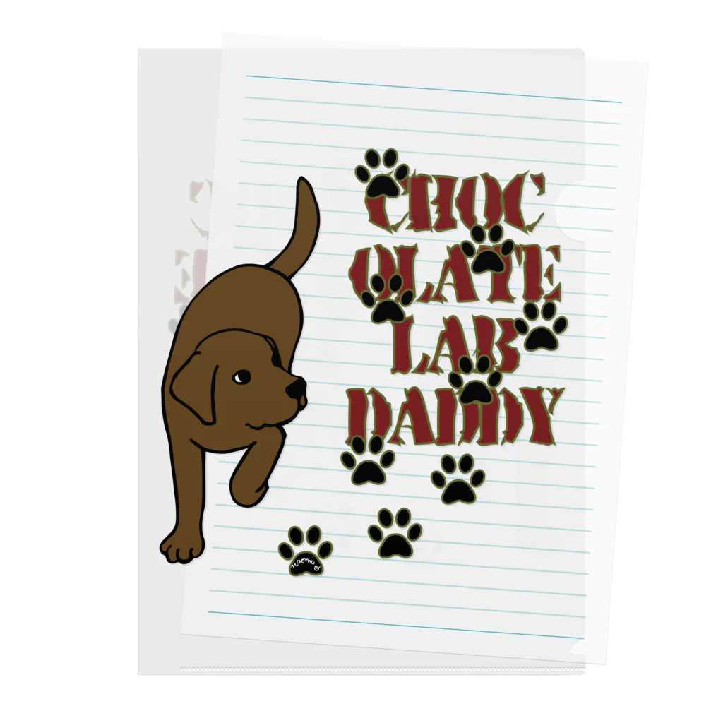 ハッピー・ラブラドールズのChocolate Lab Daddy　チョコレートラブラドール クリアファイル