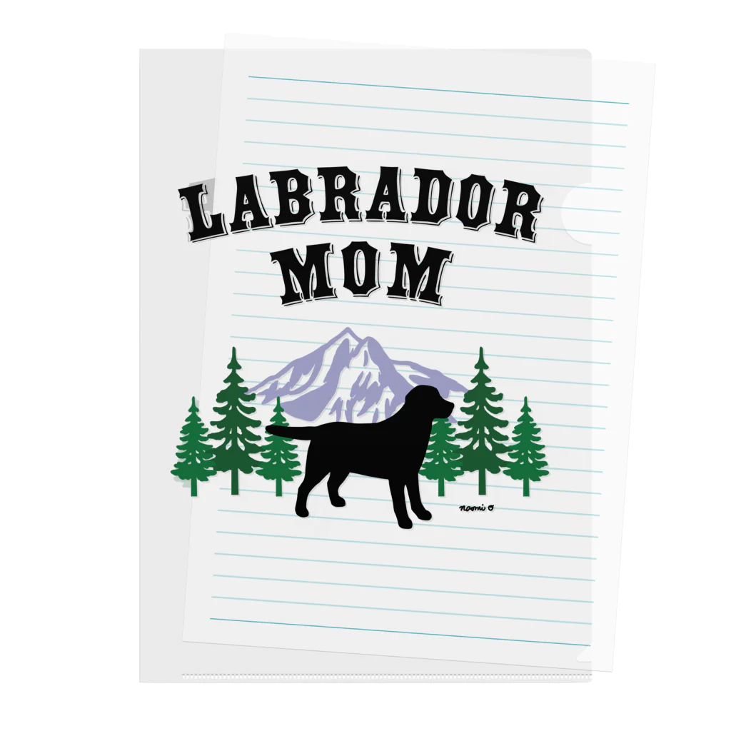 ハッピー・ラブラドールズのLabrador Mom （ブラックラブラドール） クリアファイル