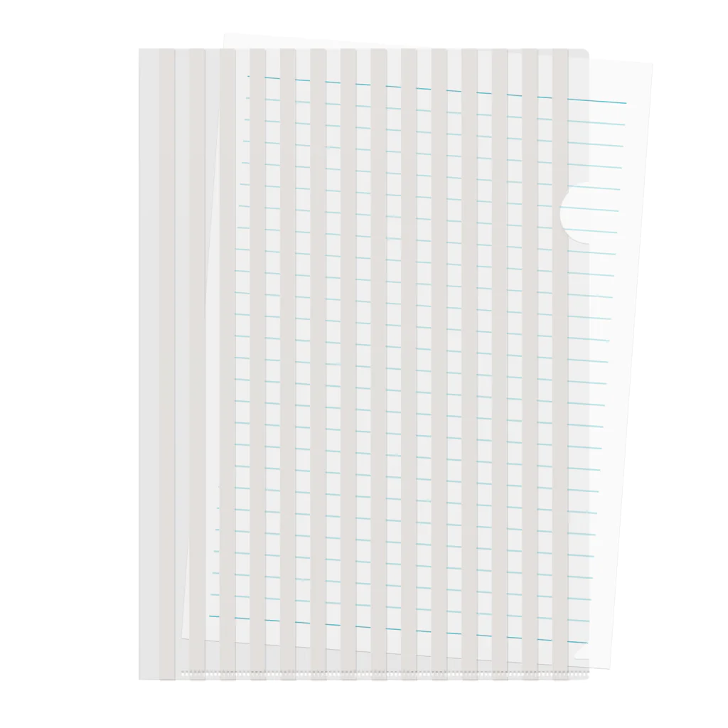 アヲゾラのクリアファイル／Stripe グレー Clear File Folder