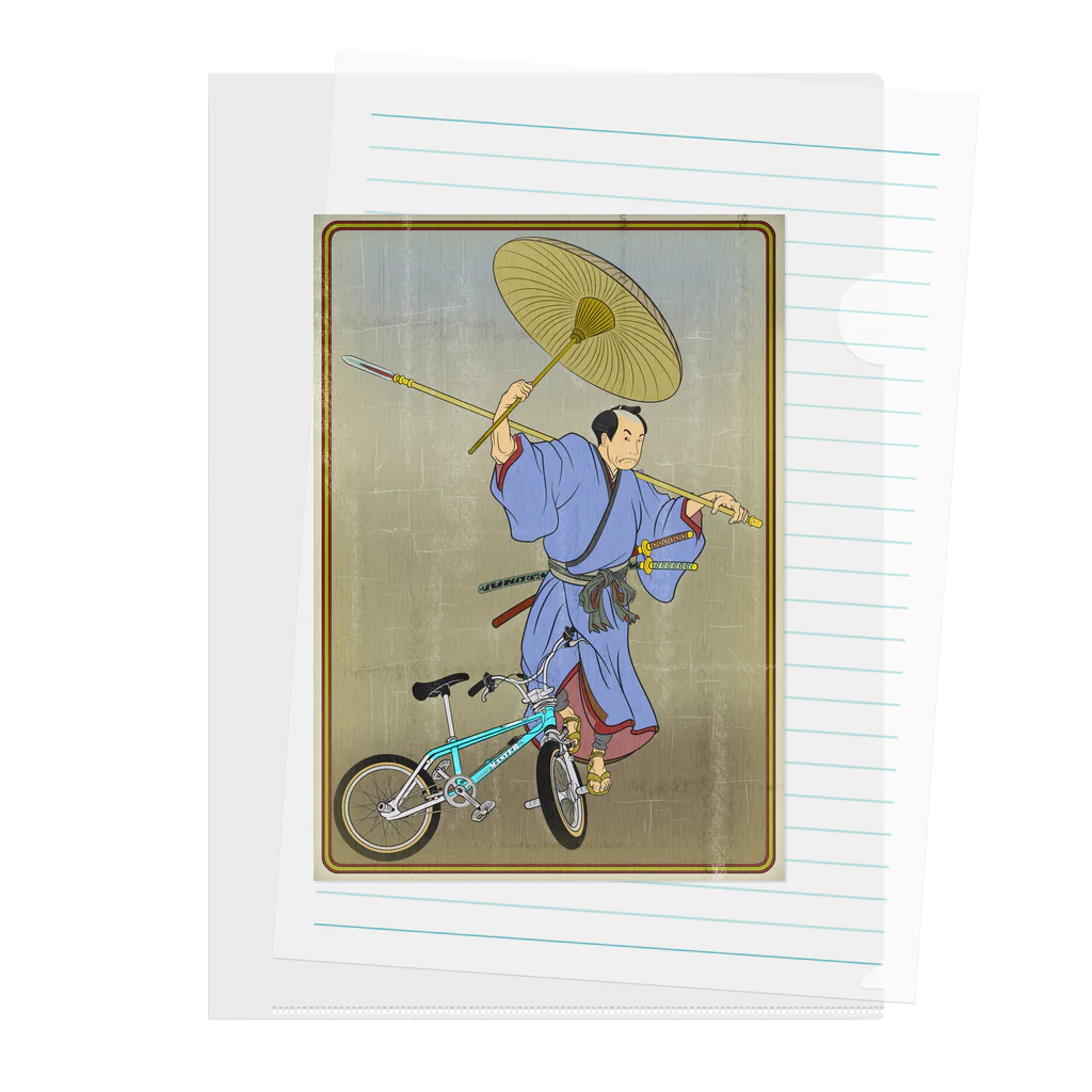 nidan-illustrationの"bmx samurai" #1 クリアファイル