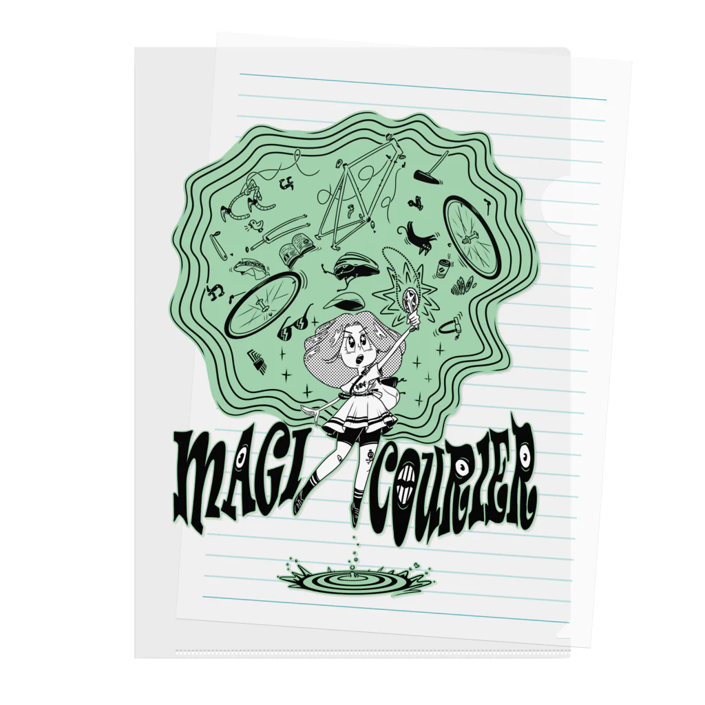 nidan-illustrationの“MAGI COURIER” green #1 クリアファイル