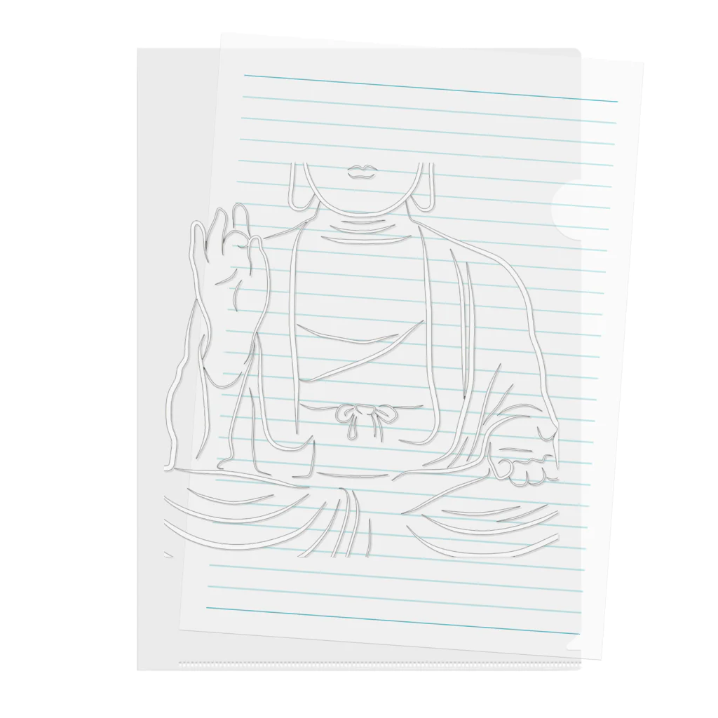 仏教エンタメ大寺院のお店の大仏さま白version クリアファイル