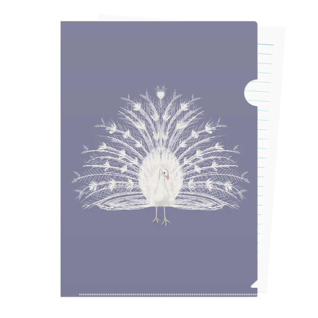 eのWhite Peacock Clear File Folder