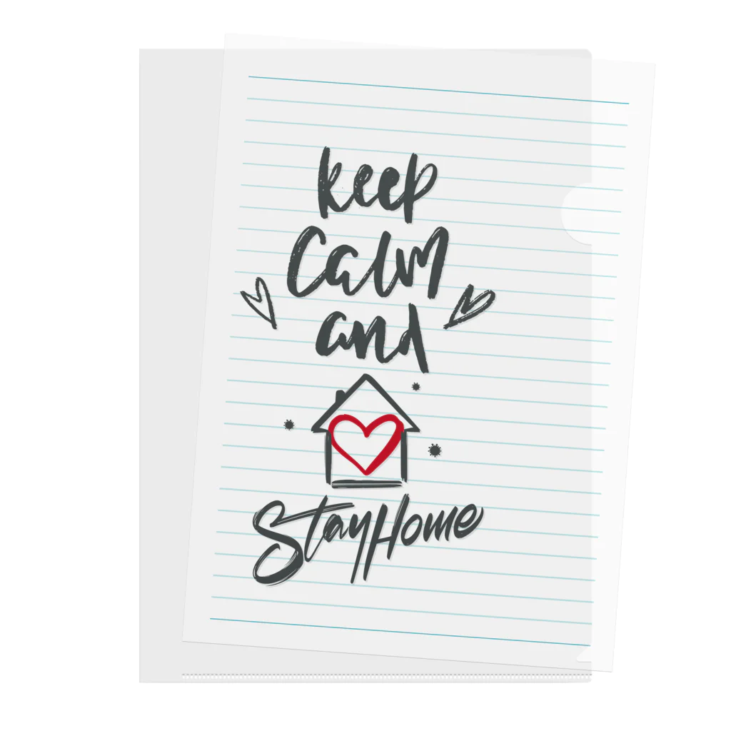 シェアメディカルブランドショップのKeep Calm and Stay Home Clear File Folder