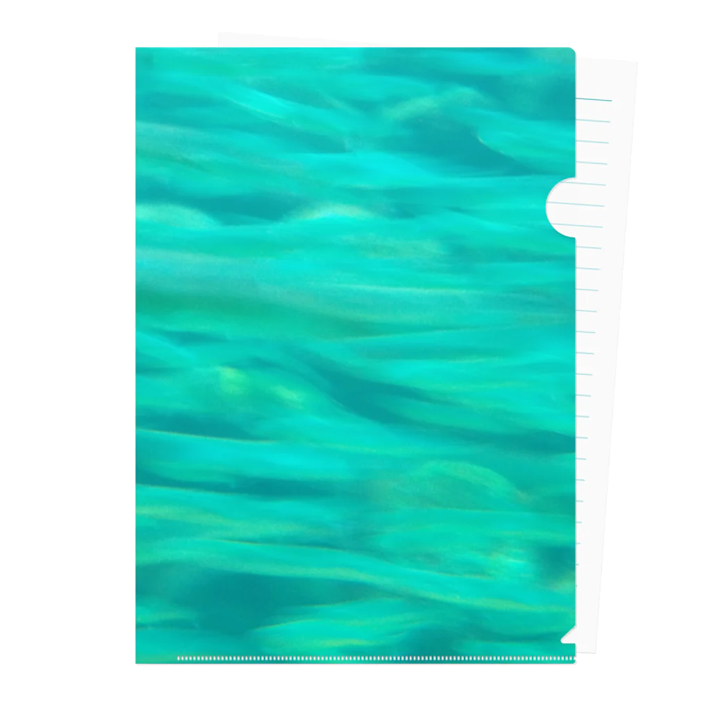 あおすみのエメラルドグリーンの魚群 Clear File Folder