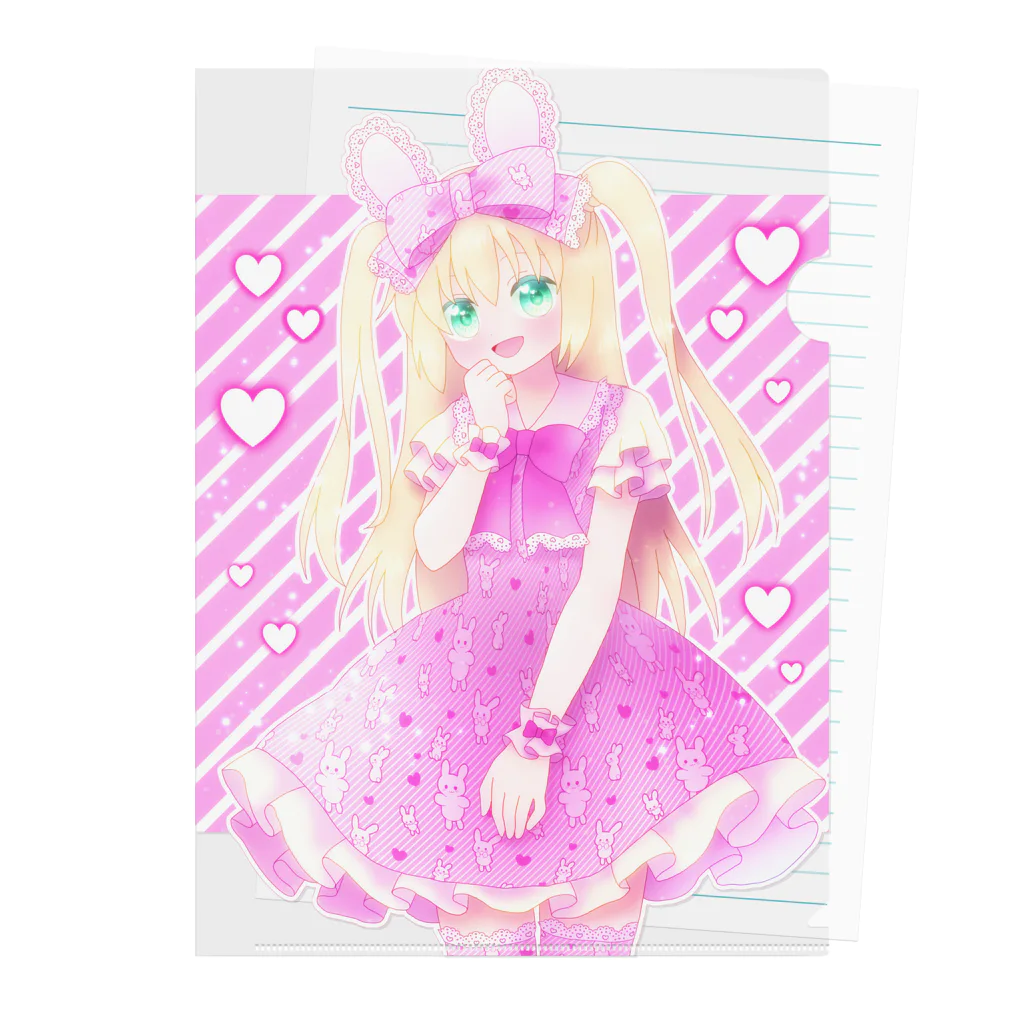 かわいいもののおみせ　いそぎんちゃくの💕🐰 クリアファイル