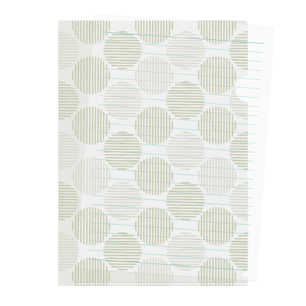 アヲゾラのクリアファイル／Striped Dot 苔いろ Clear File Folder