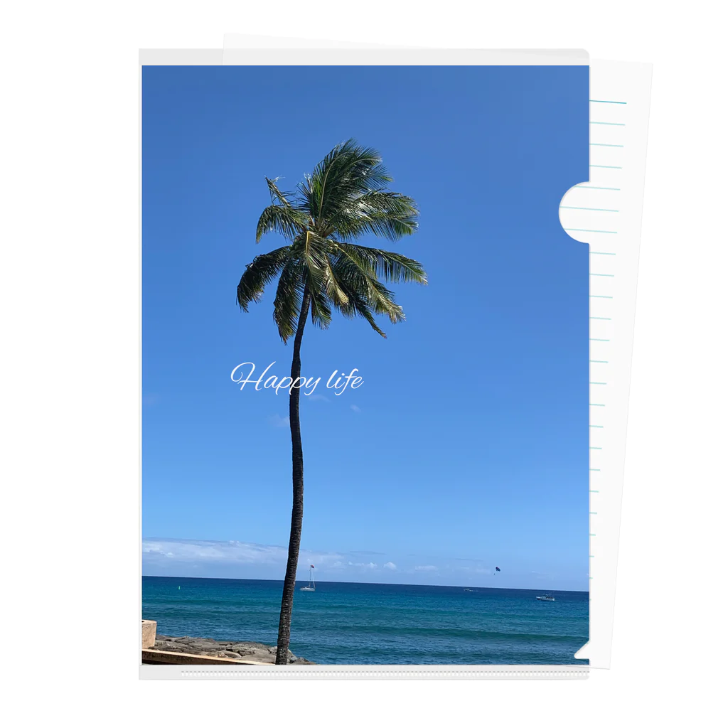 Non heels Hawaiiの空と椰子の木🌴 クリアファイル