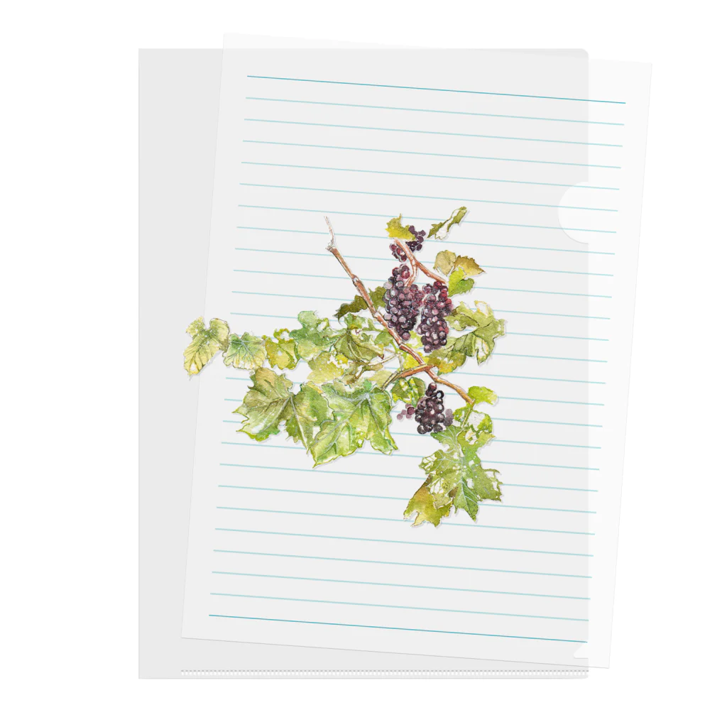 Joy. Ree Illustration SUZURI Shop のGrapes（英国の葡萄畑より） クリアファイル