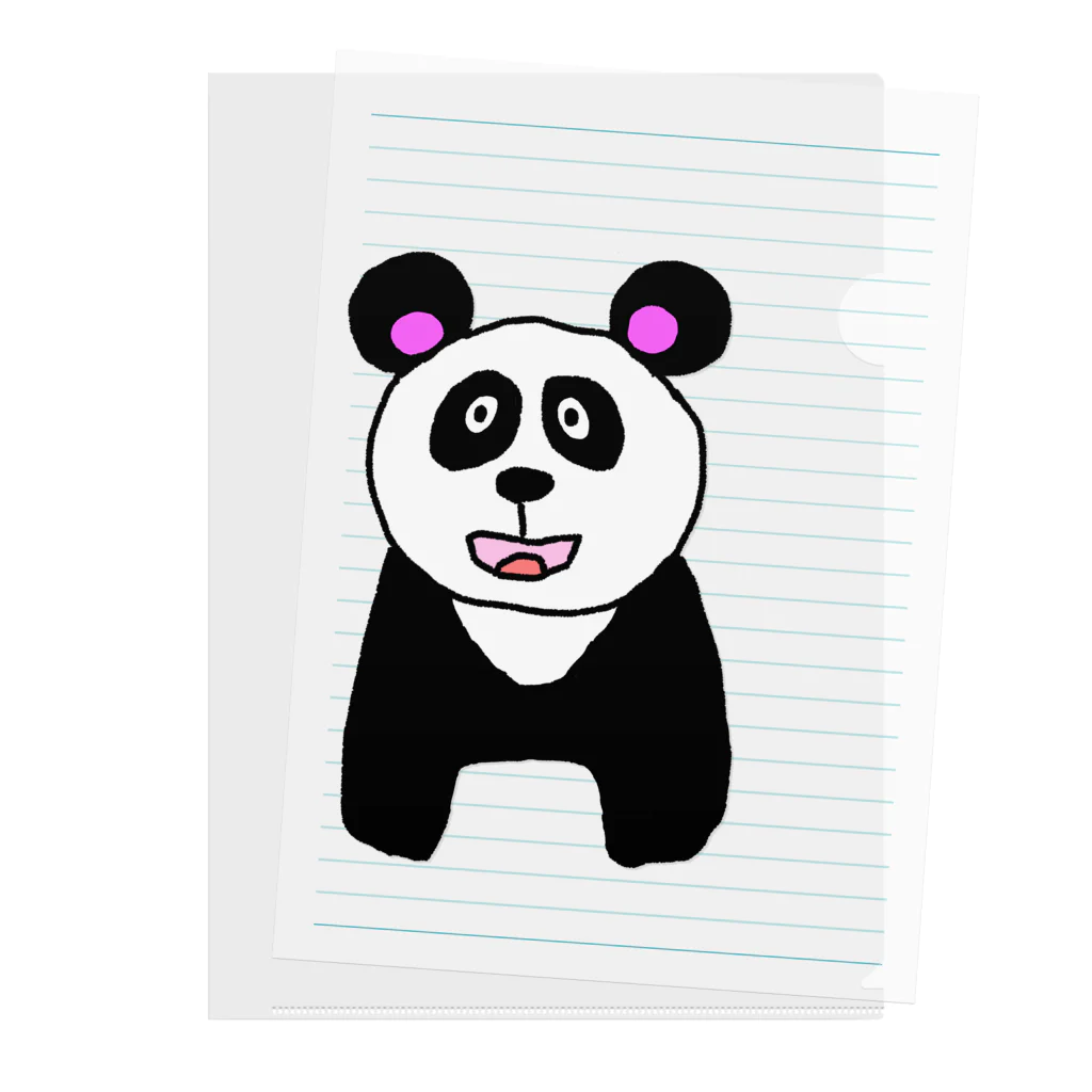 マクマク屋のお絵かきのパンダのPANDA！！ Clear File Folder