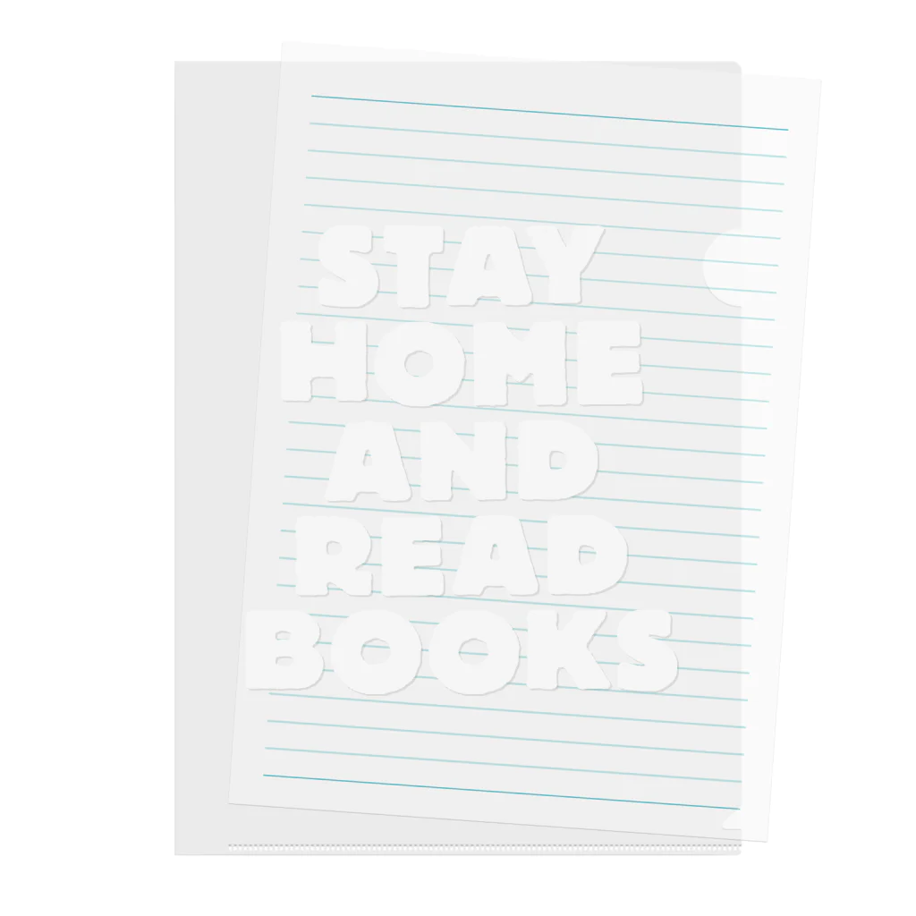 SAIWAI DESIGN STOREのSTAY HOME AND READ BOOKS（WHITE） クリアファイル