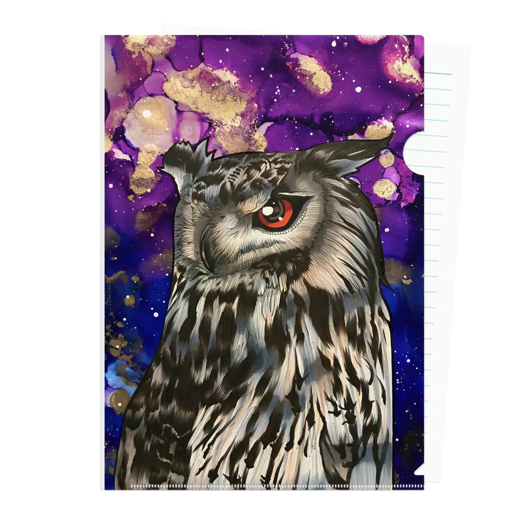 フクロウシホの赤い目の賢者🦉 Clear File Folder