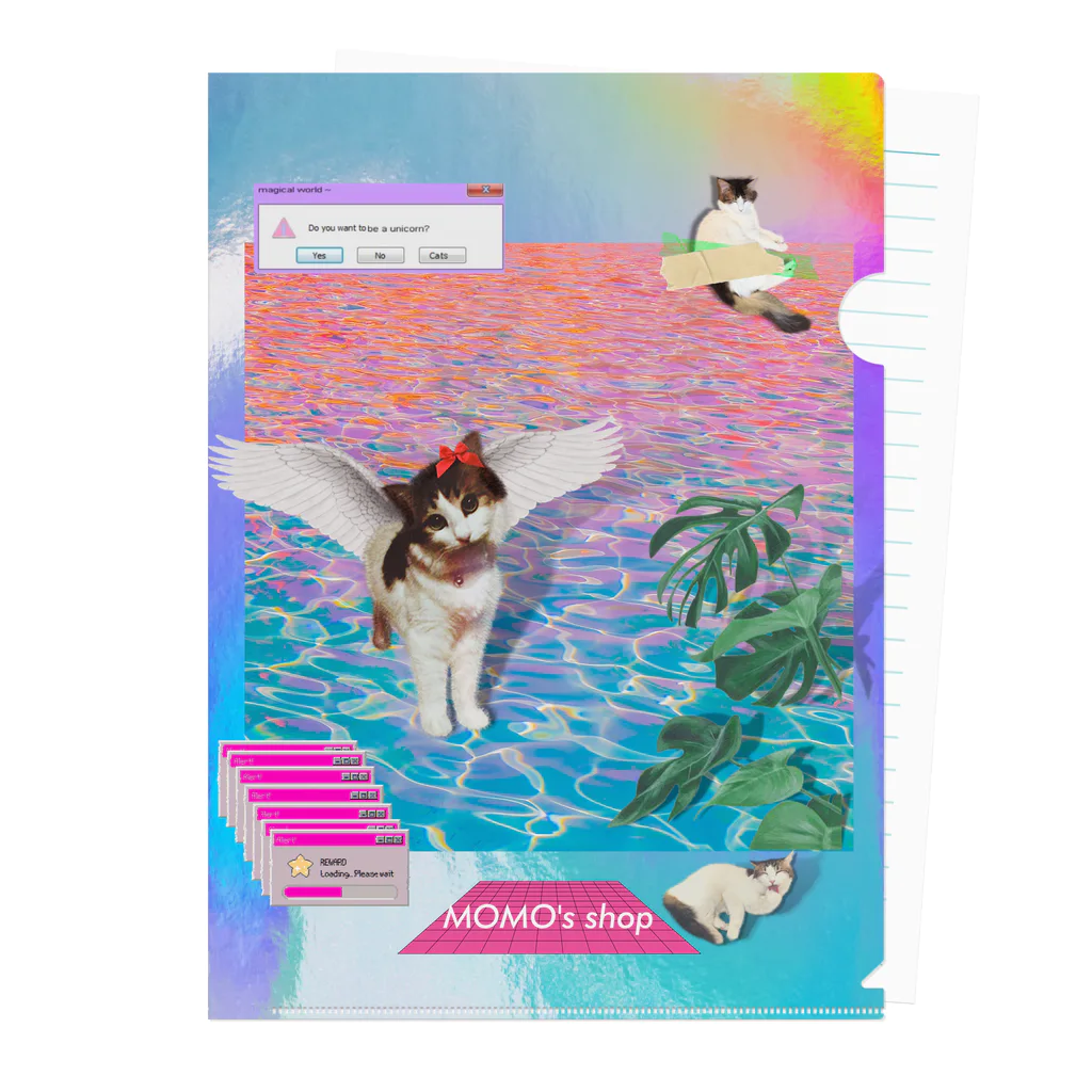 𝙈𝙊𝙈𝙊'𝙨 𝙎𝙝𝙤𝙥のvintage vaporwave Clear File Folder