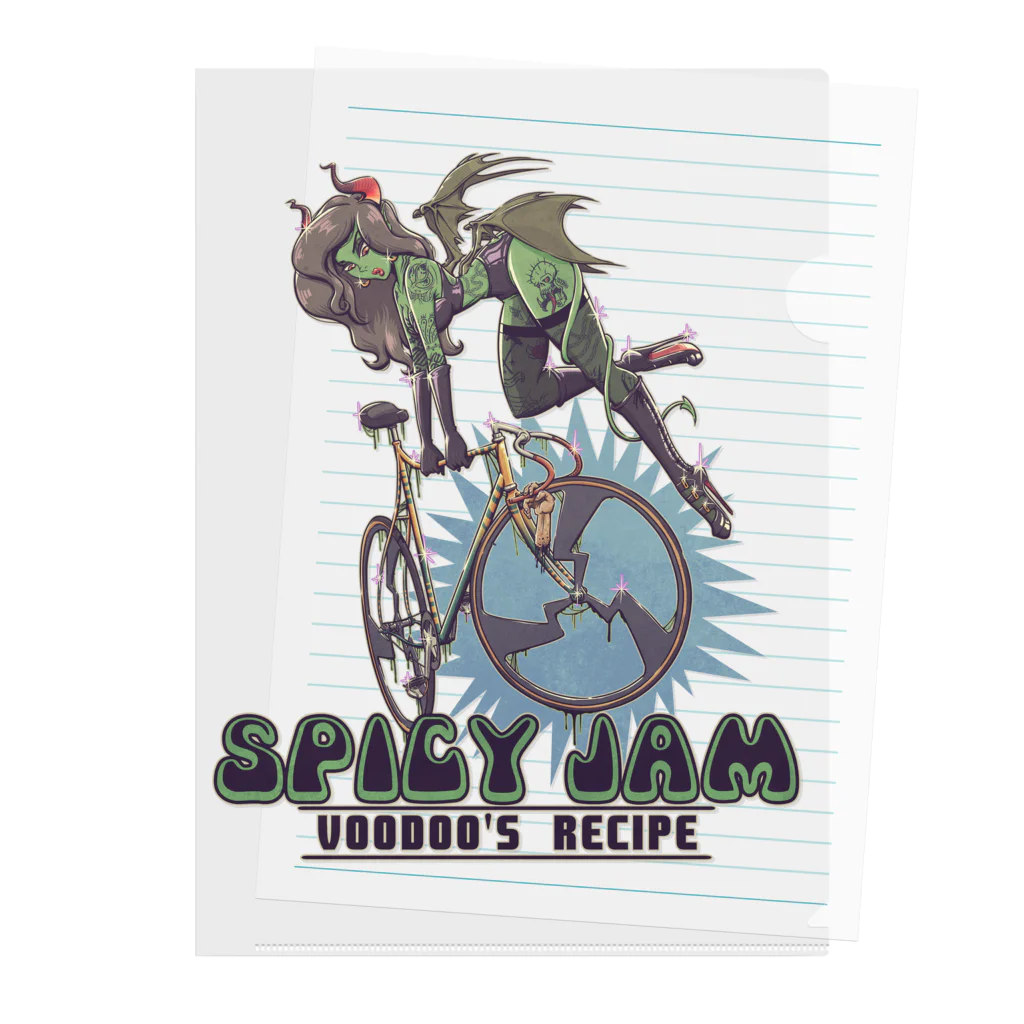 nidan-illustrationの"SPICY JAM" (green) Clear File Folder