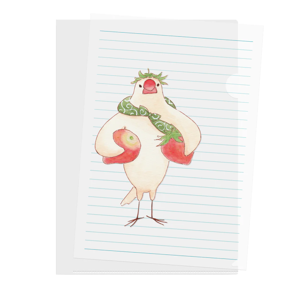 ふろしき文鳥のお店の苺のヘタ冠 Clear File Folder