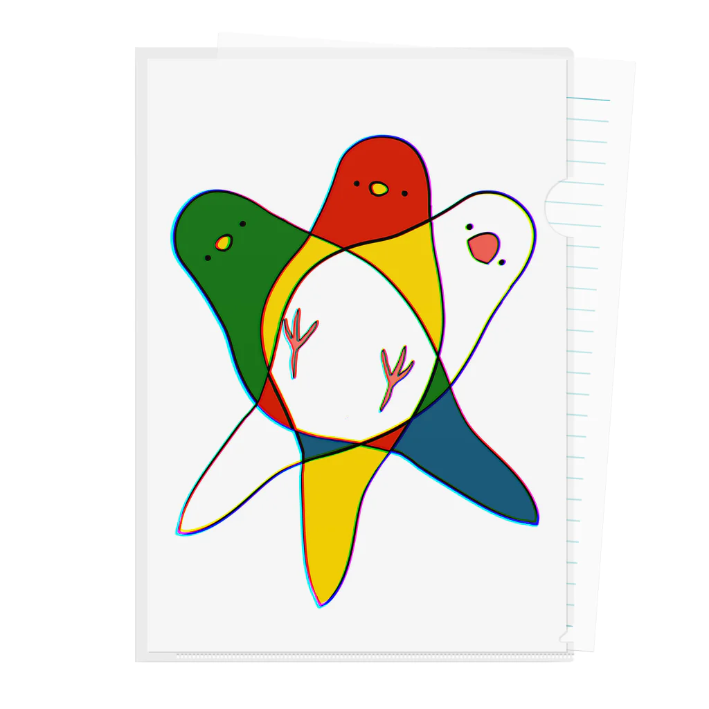 tamaGO  shopの鳥プルカラフル Clear File Folder