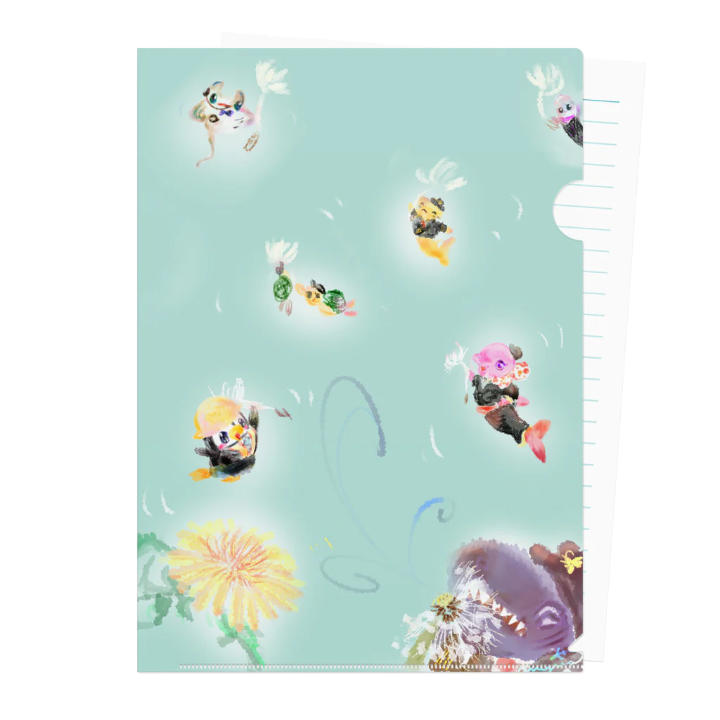 Anyna(エニーナ)737/イラストのタンポポ　シャークエアラインズ Clear File Folder